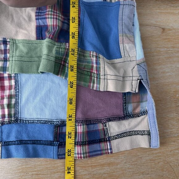 Vtg Orvis Polo Shirt Mens Large Patchwork Plaid Colorblock Madras Preppy Casual - Picture 9 of 9